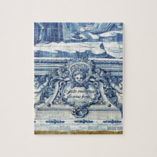 Portuguese blue and white wall tiles with angels jigsaw puzzle