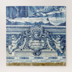 Portuguese blue and white wall tiles with angels jigsaw puzzle