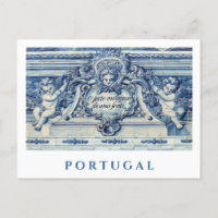 Portuguese blue and white wall tiles with angels 