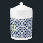 Portuguese blue tile<br><div class="desc">This product has an intricate design with a dark blue background and white ornamental patterns. The design is reminiscent of traditional ceramic or porcelain styles,  which may interest those who appreciate classic or vintage aesthetics.</div>