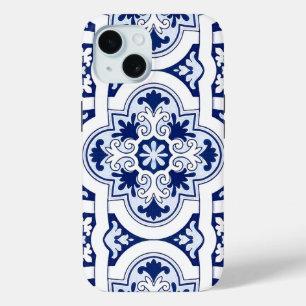 Portuguese blue tile iPhone 15 case