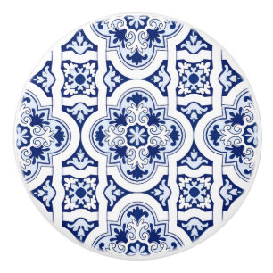 Portuguese blue tile ceramic knob