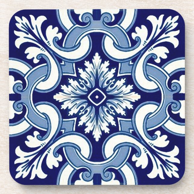 Portuguese blue tile coaster (Front)