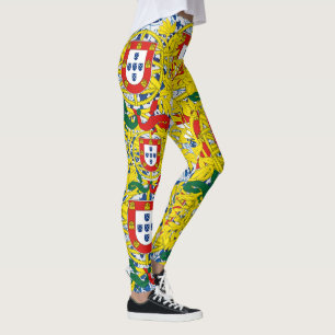 Portuguese blue tile designs leggings