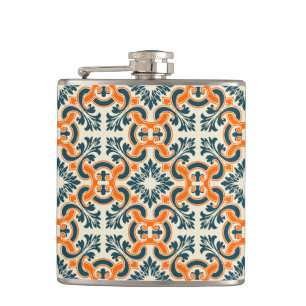 Portuguese blue tile flask