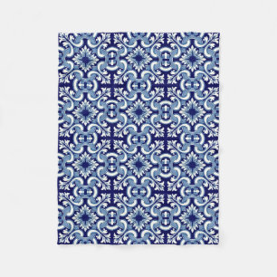 Portuguese blue tile fleece blanket