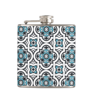 Portuguese blue tile hip flask