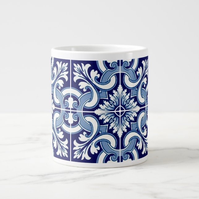 Portuguese blue tile large coffee mug (Front)