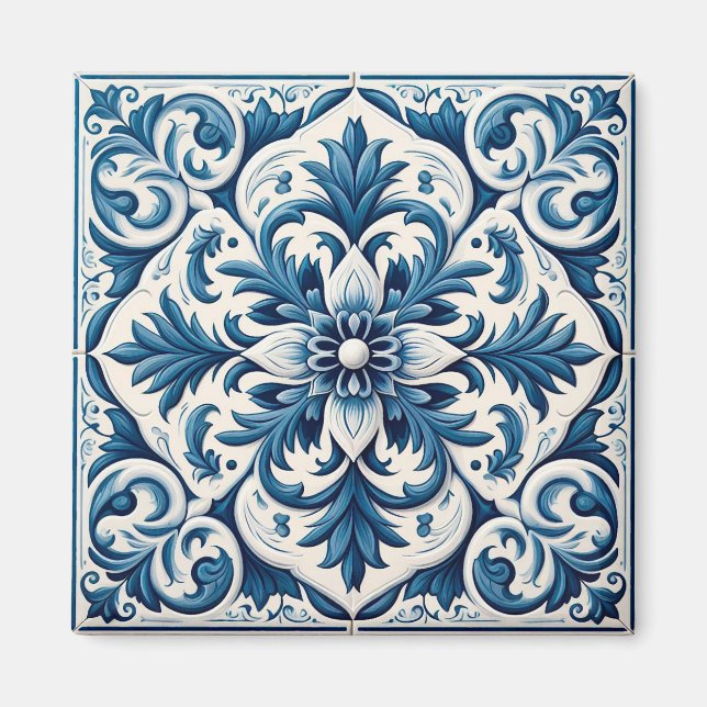 Portuguese blue tile magnet (Front)