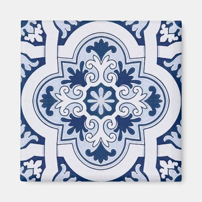Portuguese blue tile magnet (Front)