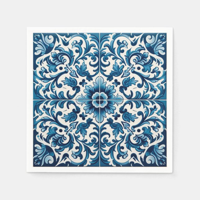 Portuguese blue tile napkin (Front)