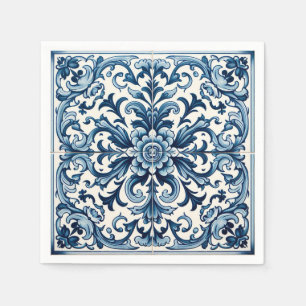 Portuguese blue tile napkin
