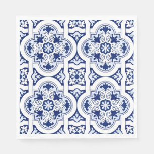 Portuguese blue tile napkin