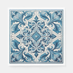 Portuguese blue tile napkins