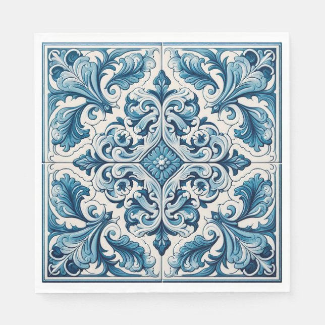 Portuguese blue tile napkins (Front)