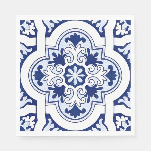 Portuguese blue tile napkins (Front)