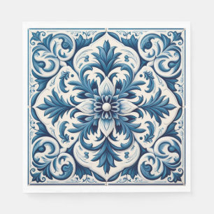 Portuguese blue tile napkins