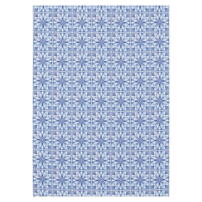 Portuguese blue tile tablecloth (Front)