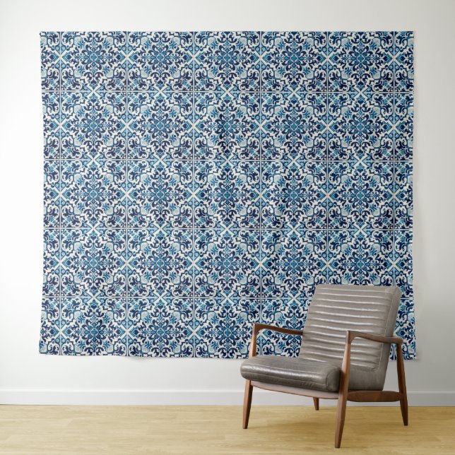 Portuguese blue tile tapestry (In Situ (Horizontal))