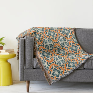 Portuguese blue tile throw blanket