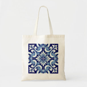 Portuguese blue tile tote bag