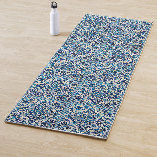 Portuguese blue tile yoga mat