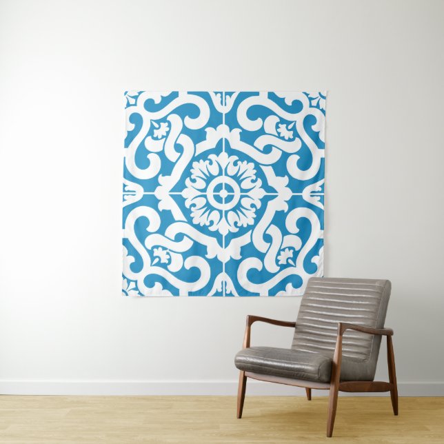 Portuguese blue tiles 1 tapestry (In Situ (Horizontal))
