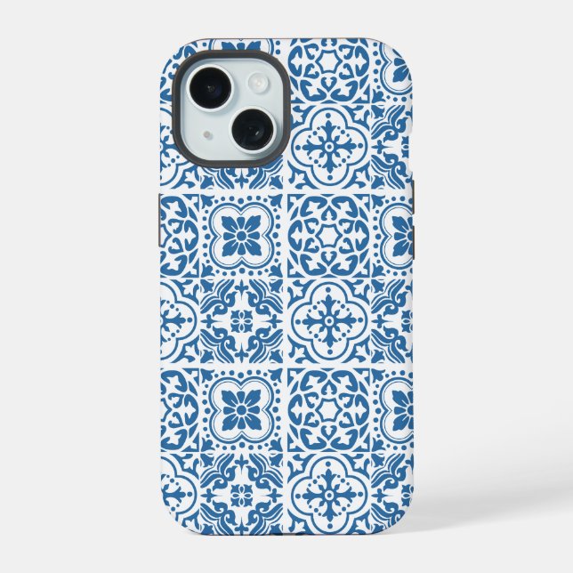 Portuguese blue tiles 2 iPhone 15 case (Back)