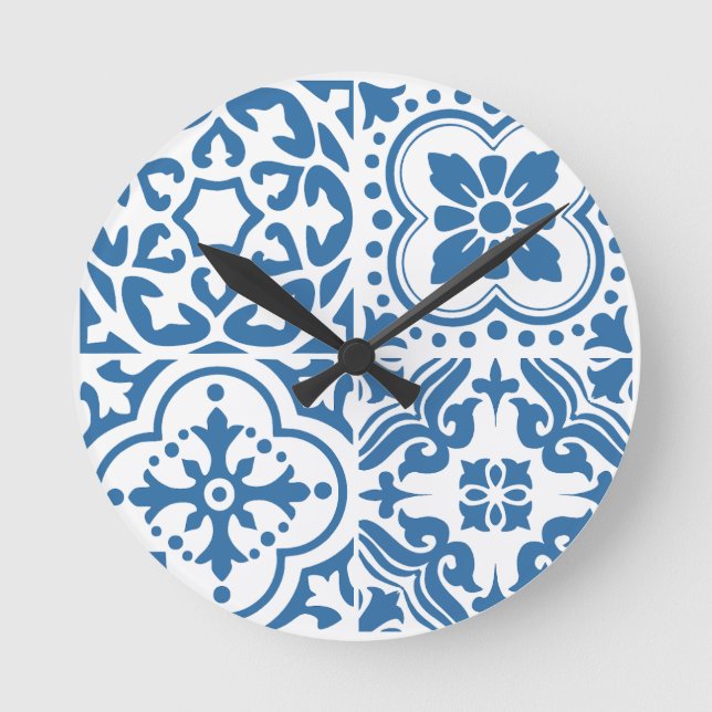 Portuguese blue tiles 2 round clock (Front)