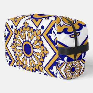 Portuguese Blue Yellow Mediterranean Floral Dopp Kit