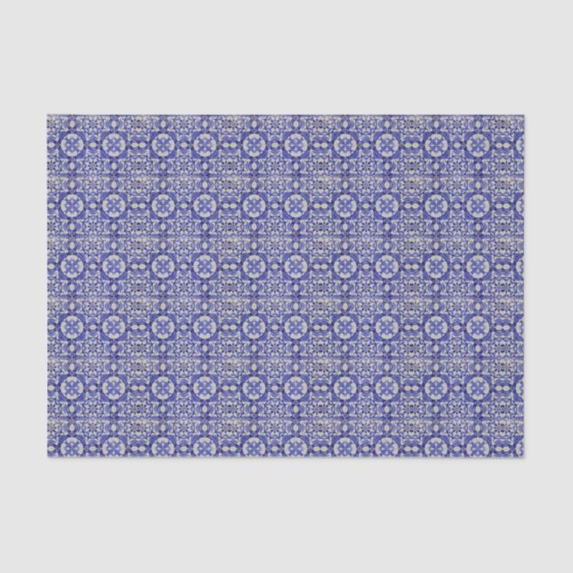 Portuguese Bridal shower Mediterranean tile Tissue Paper (Front)