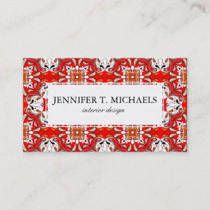 Portuguese Ceramic Tile Pattern Business Card