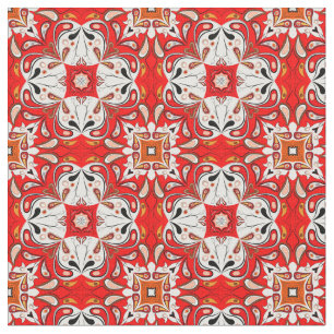 Portuguese Ceramic Tile Pattern Fabric