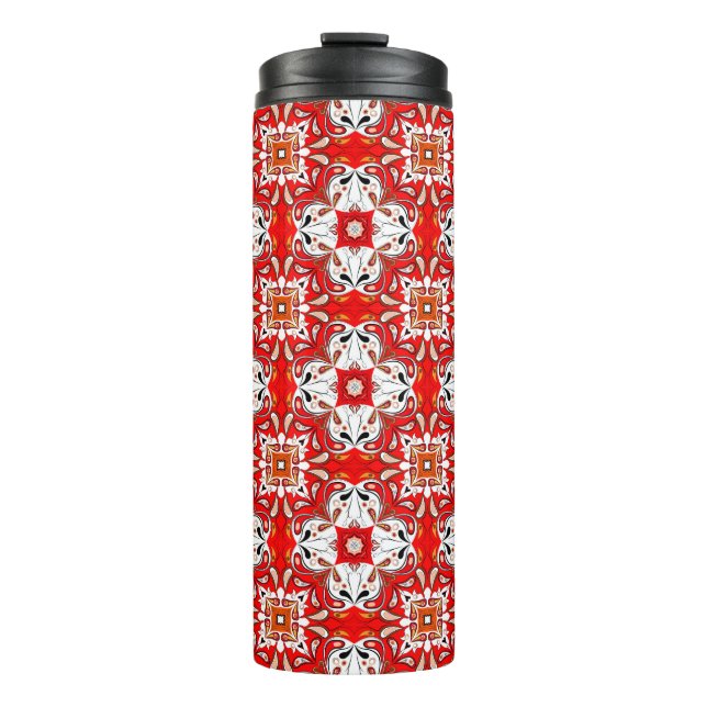 Portuguese Ceramic Tile Pattern Thermal Tumbler (Front)