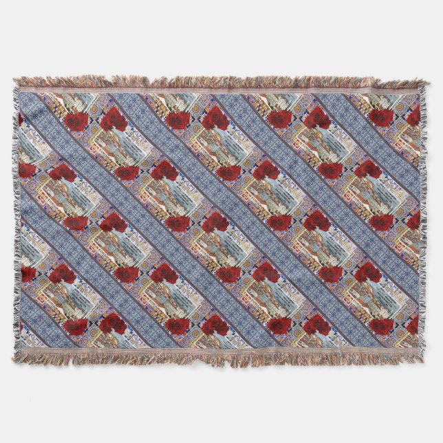 Portuguese Christian design Throw Blanket (Front)