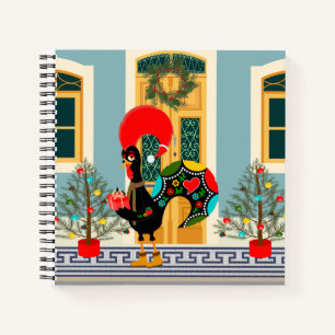 Portuguese Christmas decorated house with Rooster  Notebook