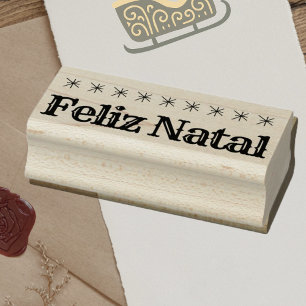 Portuguese Christmas Greeting Rubber Stamp