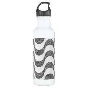 Portuguese cobblestone black and white waves  710 ml water bottle
