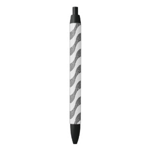 Portuguese cobblestone black and white waves ink pen