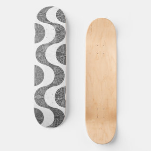 Portuguese cobblestone black and white waves skateboard