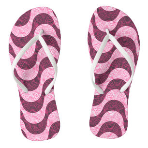 Portuguese cobblestone waves in modern pink thongs