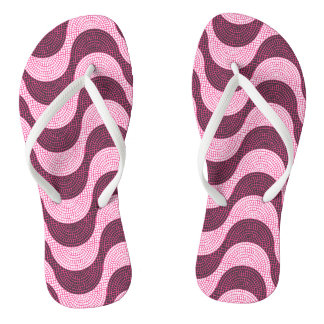 Portuguese cobblestone waves in modern pink thongs
