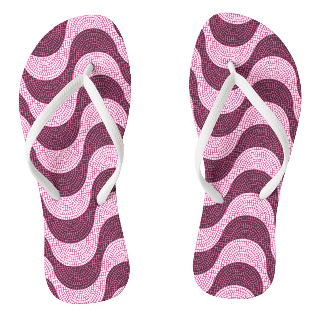 Portuguese cobblestone waves in modern pink thongs (Footbed)