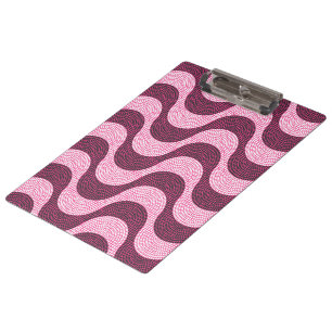 Portuguese cobblestone waves in pink clipboard