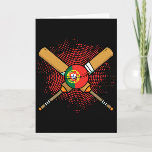 Portuguese Cricket Racket And Ll Flag Of Portugal  Card