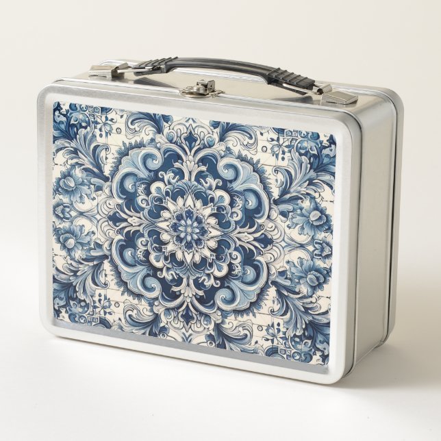 Portuguese design metal lunch box (Front)