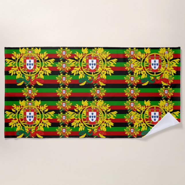 Portuguese designs  beach towel (Front)