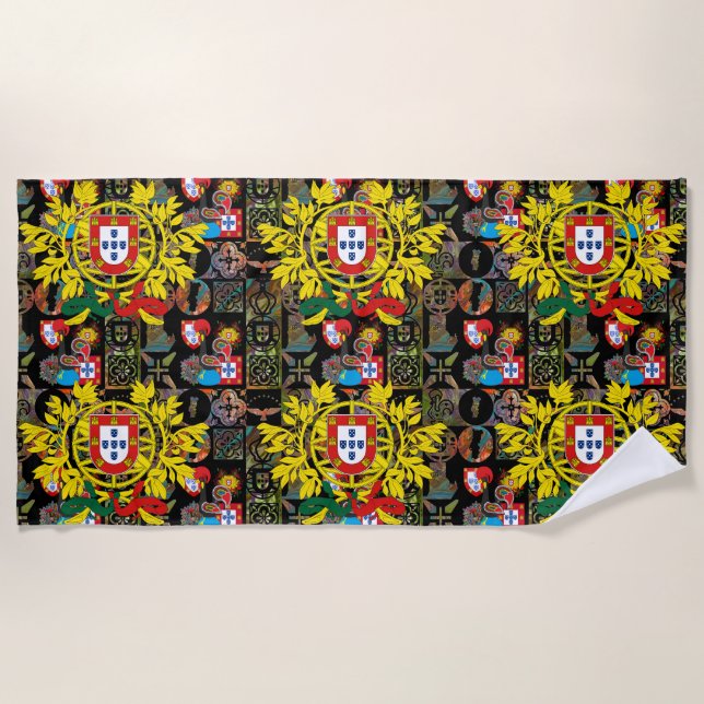Portuguese designs  beach towel (Front)
