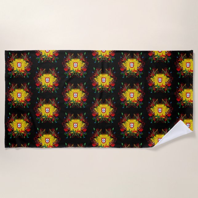 Portuguese designs  beach towel (Front)