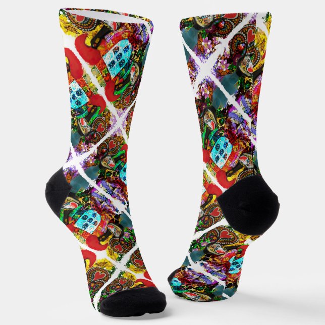 Portuguese designs Crew Socks (Angled)